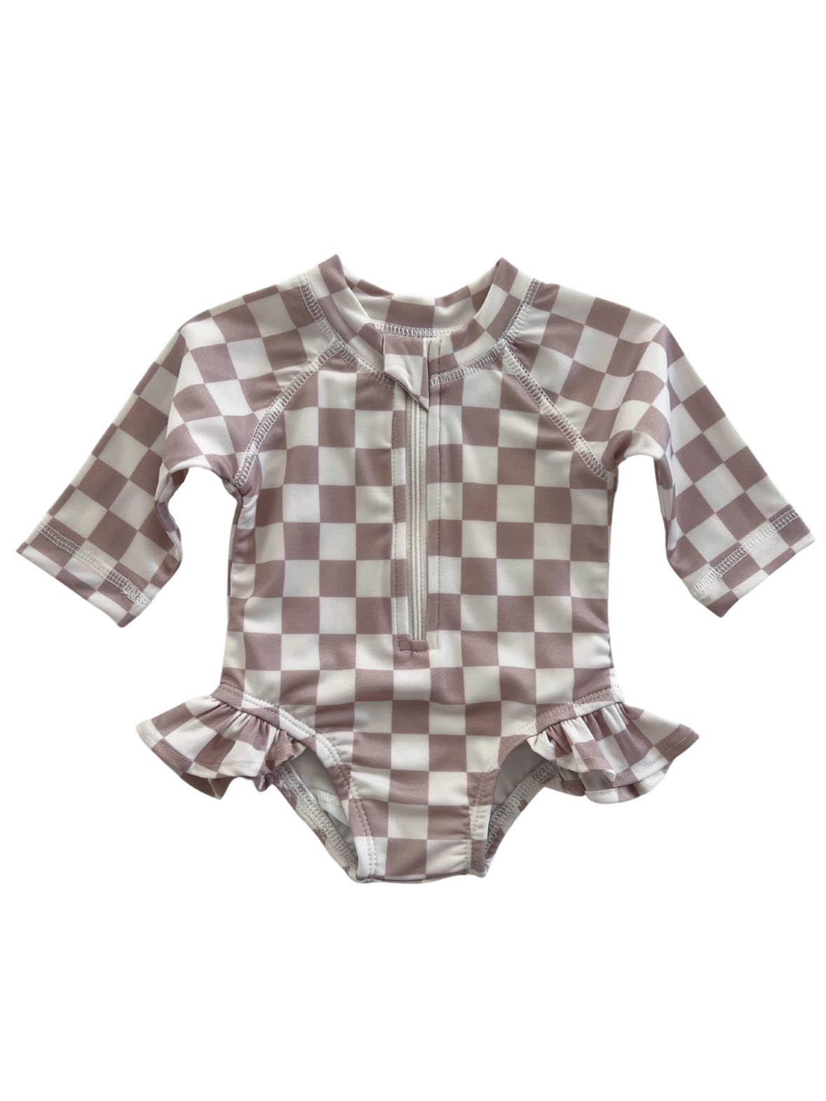 Taupe Checkered Swimsuit